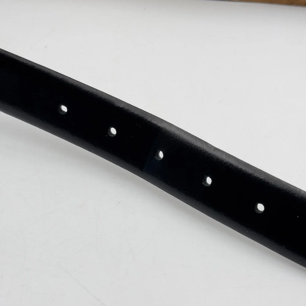 Handmade in Italy Leather Belt Black Silver Buckle 32/80 Luxury Professional